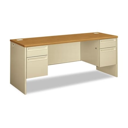 Hon HON, 38000 SERIES KNEESPACE CREDENZA, 72W X 24D X 29.5H, HARVEST/PUTTY 38854CL